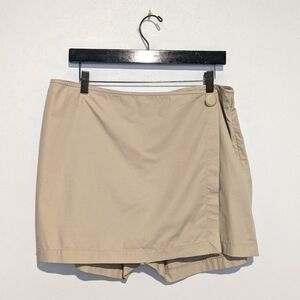 New Jones New York Khaki Tan Cotton Skort 12 L Side Zip
